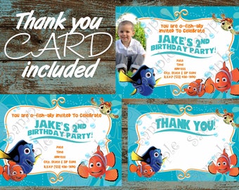 Finding Dory Invitation, Finding Nemo Invitation, Finding Dory Printable Invitation, Finding Dory Birthday Party Supplies, Dory and Nemo