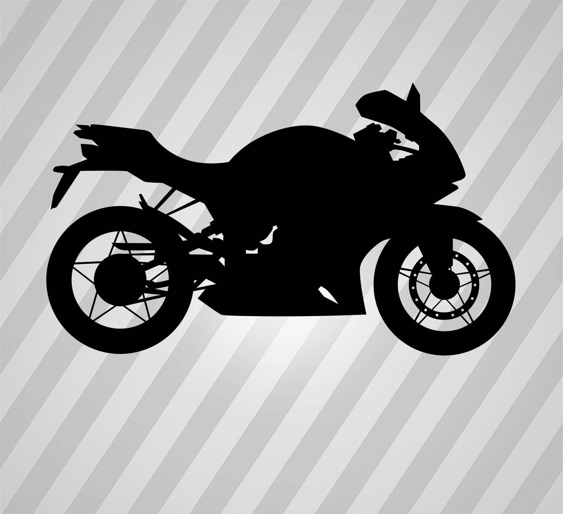 Download Motorcycle Silhouette Sport bike Svg Dxf Eps Silhouette Rld