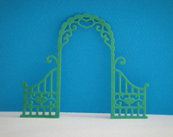 Cutout lattice arch in leaf green moss for climbing flowers for creation