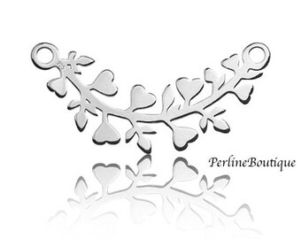 925 sterling silver leaf connector