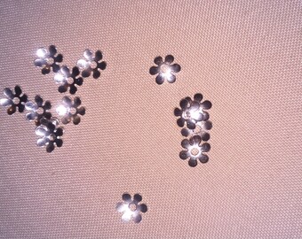 925 STERLING SILVER FLOWER BEAD CAPS. 9 mm