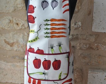APRON WOMAN PATTERN VEGETABLES WITH POCKET