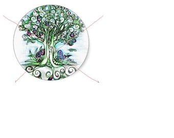 glass 20mm Cabochons craft tree 1