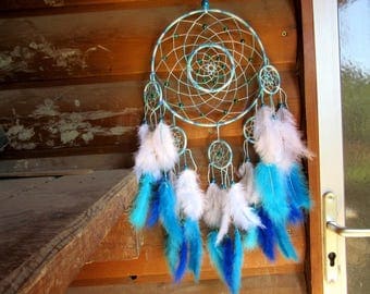 Intricate dream catcher / Turquoise / actual 65 cm