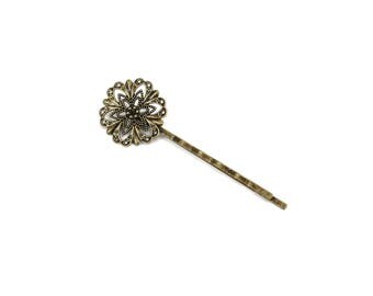 Hair clip in antique bronze brass (antiqued)