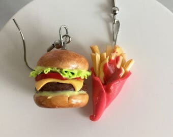 Burger & fries earrings