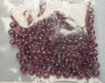 sachet transparent plum seed beads