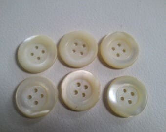Vintage white off simple mother of Pearl buttons