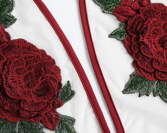 Rose Applique Transparant Bodysuit
