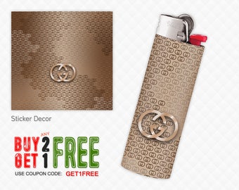 Lighter Stickers for Standard BIC Lighter Size, GUCCI Logo, Wraps, Skin, Cover