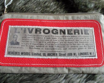 Beige canvas vintage advertising "cure drunkenness" 1924 Kit