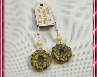 Pair of delicious doughnut polymer clay