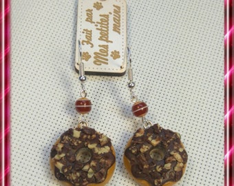Pair of delicious doughnut polymer clay