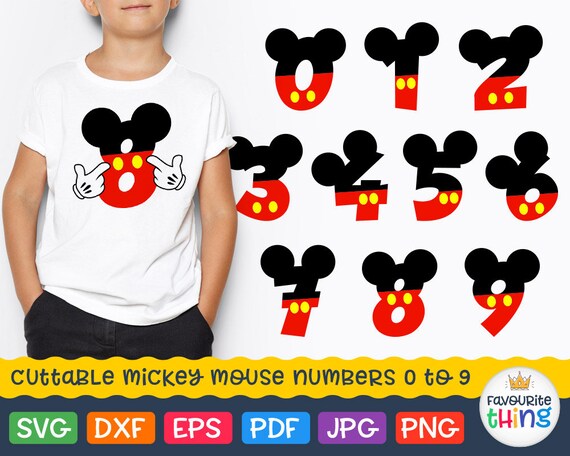 Download Mickey Mouse Numbers with Ears Svg Birthday Disney Numbers Svg