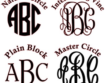 Glitter Monogram Decals