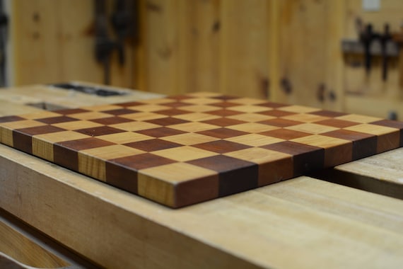 Wooden Chess Board Handmade / Wood Chess Board / Chessboard Tiger Maple + Cherry / Wood Game Board / Checkers Board / Wooden Checkers Board