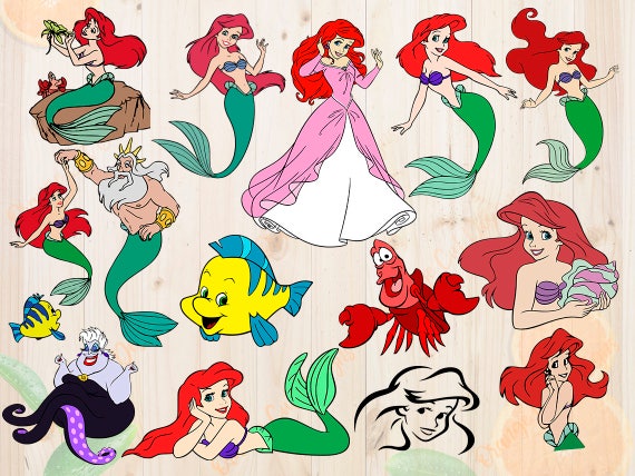 Download The little mermaid Svg Princess Ariel Cutfiles: Svg Dxf