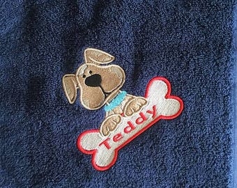 Dog Towel Pet Drying Towel You Choose Color Personalized