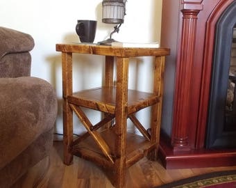 rustic end tables set of 2