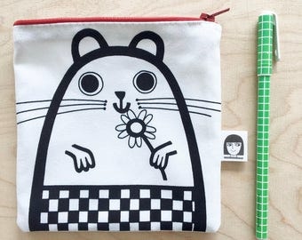 Guinea Pig Fabric Purse by Jane Foster