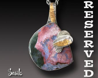 RESERVED Ocean Wave Jasper Keum Boo Pendant