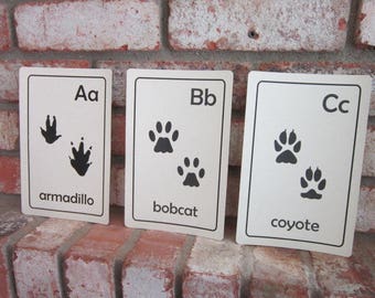 Printable PDF Animal Tracks ABC Flash cards (original)