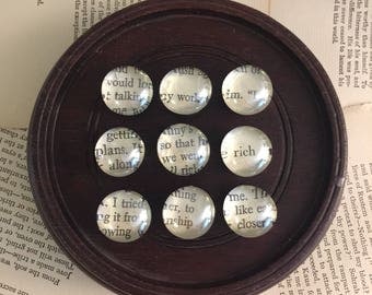 9 cabochon clear glass words magnet FREE US Shipping