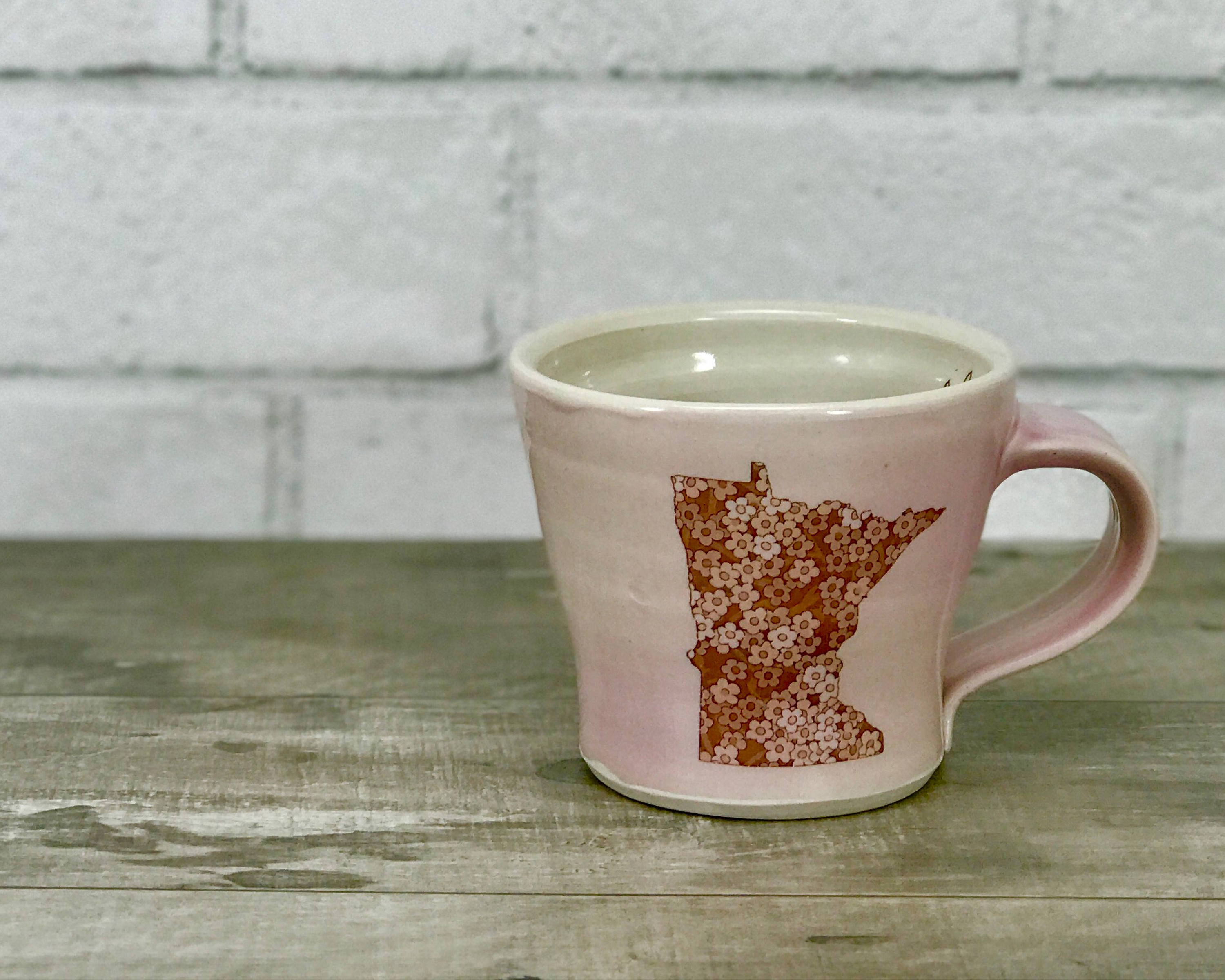 Handmade porcelain pottery mug Made in Minnesota Lavender