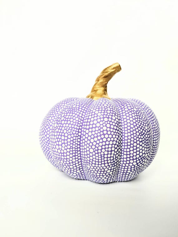 Pumpkin purple and white hand painted pumpkin