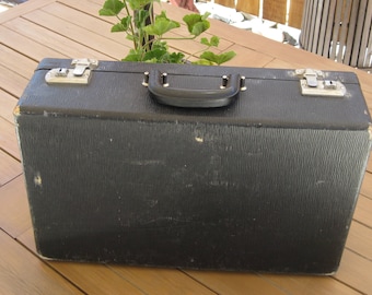 Vintage Small Black Suitcase Luggage Travel Storage Display