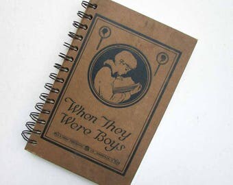 Journal. Notebook, Recycled Book Journal, Vintage Book Journal, Sketchbook, Altered Book, Blank Book, 1920's When They Were Boys Book