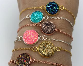 Druzy rose gold Bracelet, rose gold jewelry, Druzy Bracelet, Druzy Jewelry,