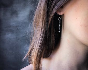 6th anniversary gift -Steel twist earrings - 11th anniversary gift - hand forged jewelry - iron anniversary - iron anniversary gift -