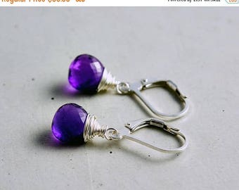 Amethyst Drop Earrings, Amethyst Jewelry, February Birthstone, Dangle Earrings,