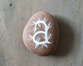Painted Stone - Letter A - Initial - Hand Lettering - by Natasha Newton