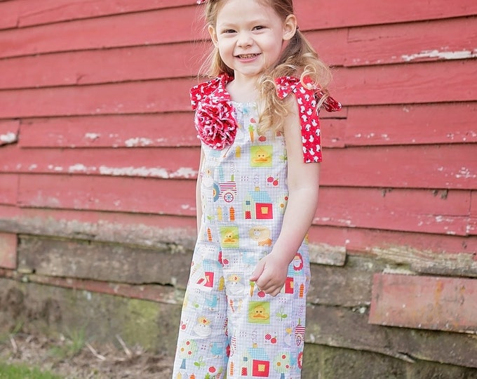 Barnyard Birthday Outfit - Farm Birthday Party - Girls Ruffle Pants - Toddler Girl Outfit - Baby Girl Outfit - Sizes 3 months to 8 years