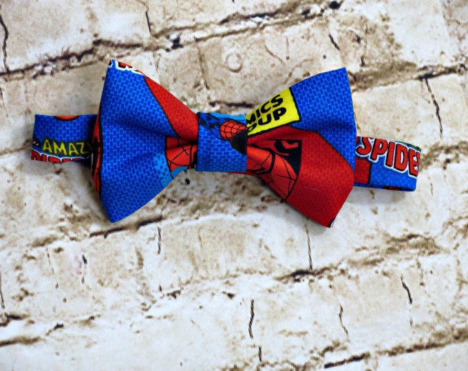 Spiderman Clothes - Spiderman Birthday Party - Toddler Boy Outfit - Vest and Bow Tie - Little Boys Clothes - Baby Boy - 12 mo to 8 yrs