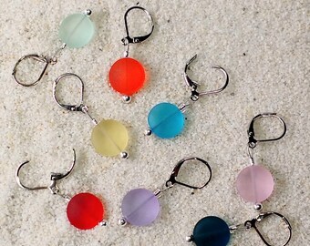 Sea Glass Crochet Knitting Stitch Markers - removable - create your own set - 12mm assorted colors sold individually