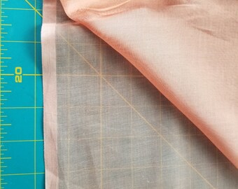 Vintage Sheer Cotton Voille type just over 1yd Adobe Orange Terra Cotta