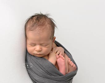 Gray Newborn Photo Prop, Stretch Knit Baby Wraps, Photography Props, Baby Photo Props, Newborn Props, Newborn Boy Props, Elephant Gray Lux
