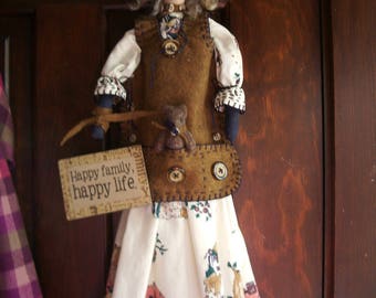 Handmade Folk Art Primitive 22"- Brinley's Bear
