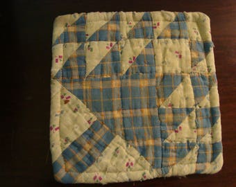 Primitive Antique Tree Of Life Quilt Candle Mat