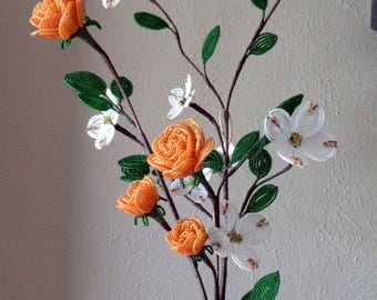 Dogwoods & Roses - Dee's French Beaded Flowers