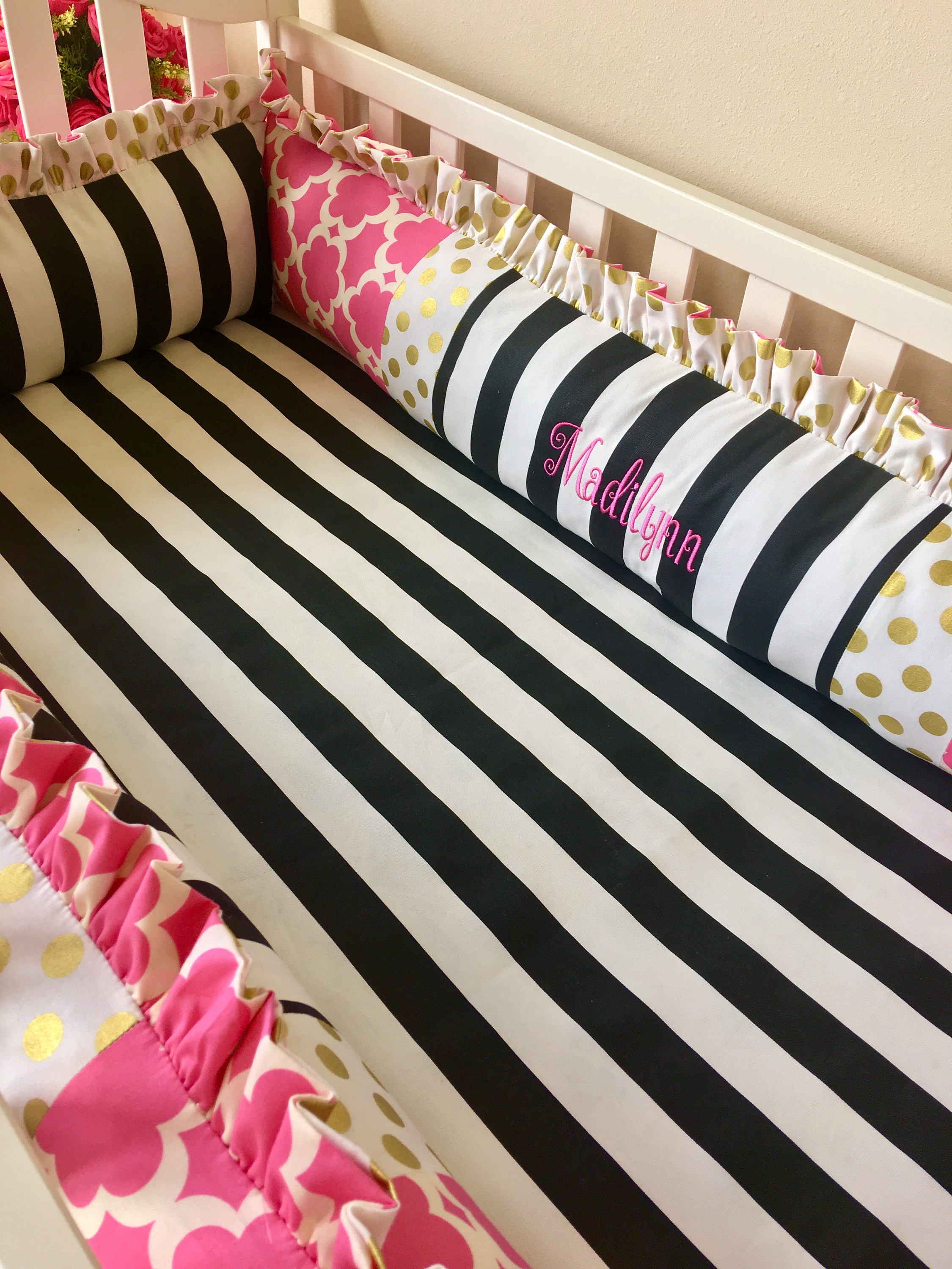 Crib Bumper Pads Baby Bumpers Hot Pink Crib Bumper Baby