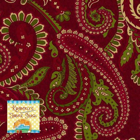 Abundant Blessings/Red Paisley/Quilt Fabric/Kim Diehl