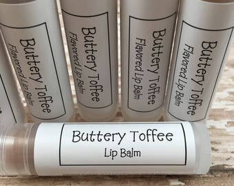 Toffee Flavored Lip Balm | Buttery Toffee Flavored Homemade Lip Balm | Moisturizing Chapstick | Hostess Gift | Lip Care | Gift for Her