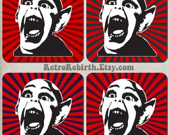 Bat Boy Funny Retro Drink Coaster Set - Great For Housewarming, Bar & Coffee Table Display - Set Of 4
