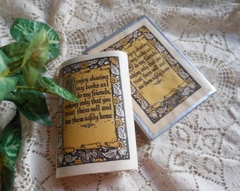 Box Antioch Bookplates Old English Font 'Sharing' Vintage at Quilted Nest