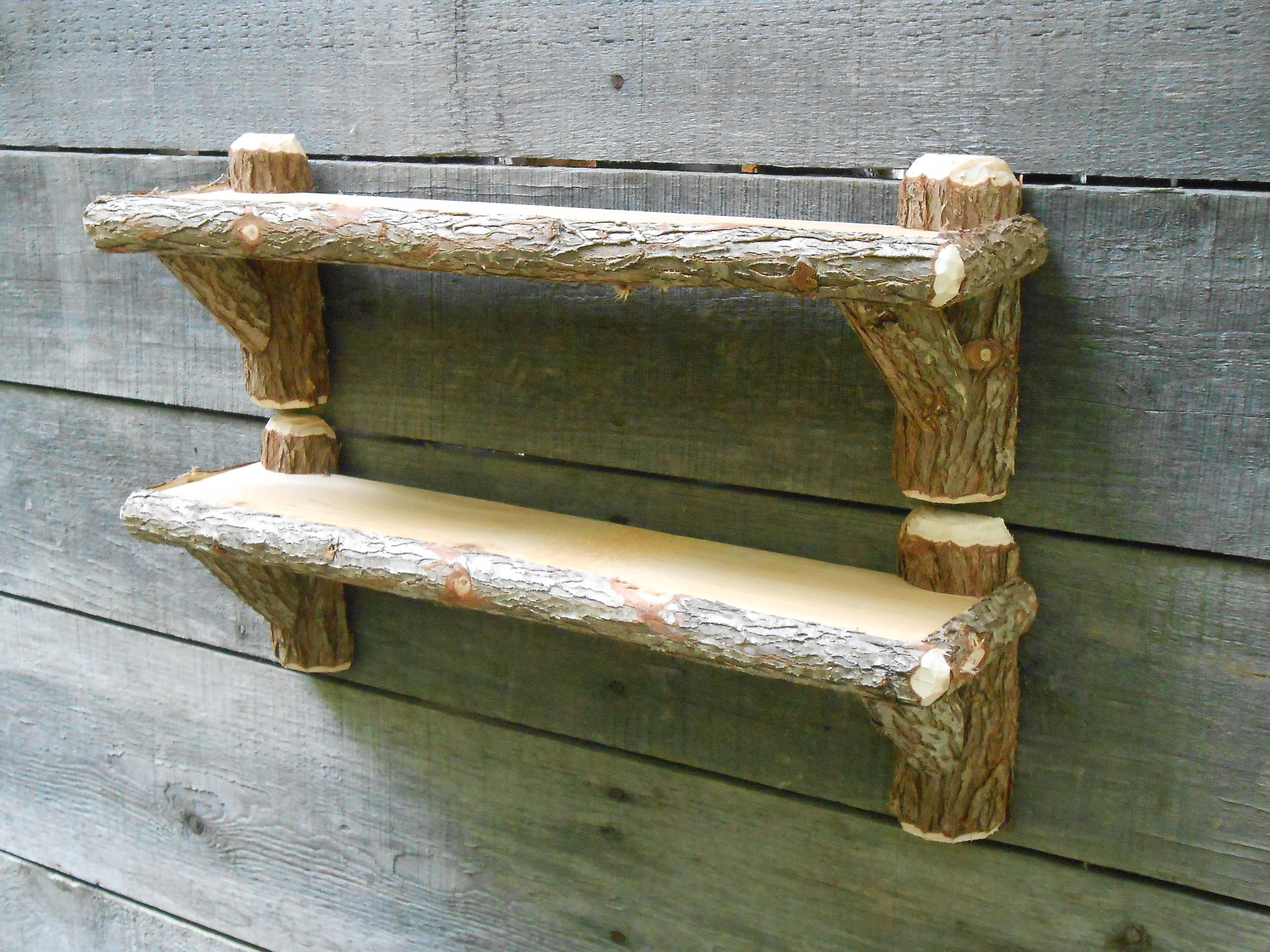 Rustic Cedar Log Shelves Handmade Bathroom Shelf Nick Knack