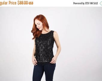 FLASH SALE - 1950s Black Sequin Top - Sequin Tops - Trophy Top - The Rosalyn Dress - 5240